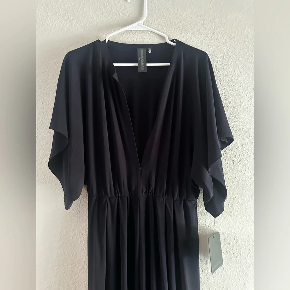 Norma Kamali Deep V Midnight  Jumpsuit - Picture 3 of 9